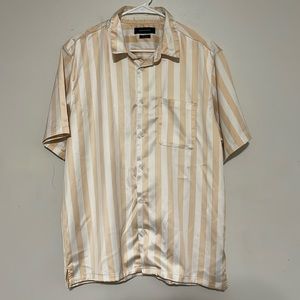 Urban Outfitters Loom Striped Short Sleeve Button-Down Shirt